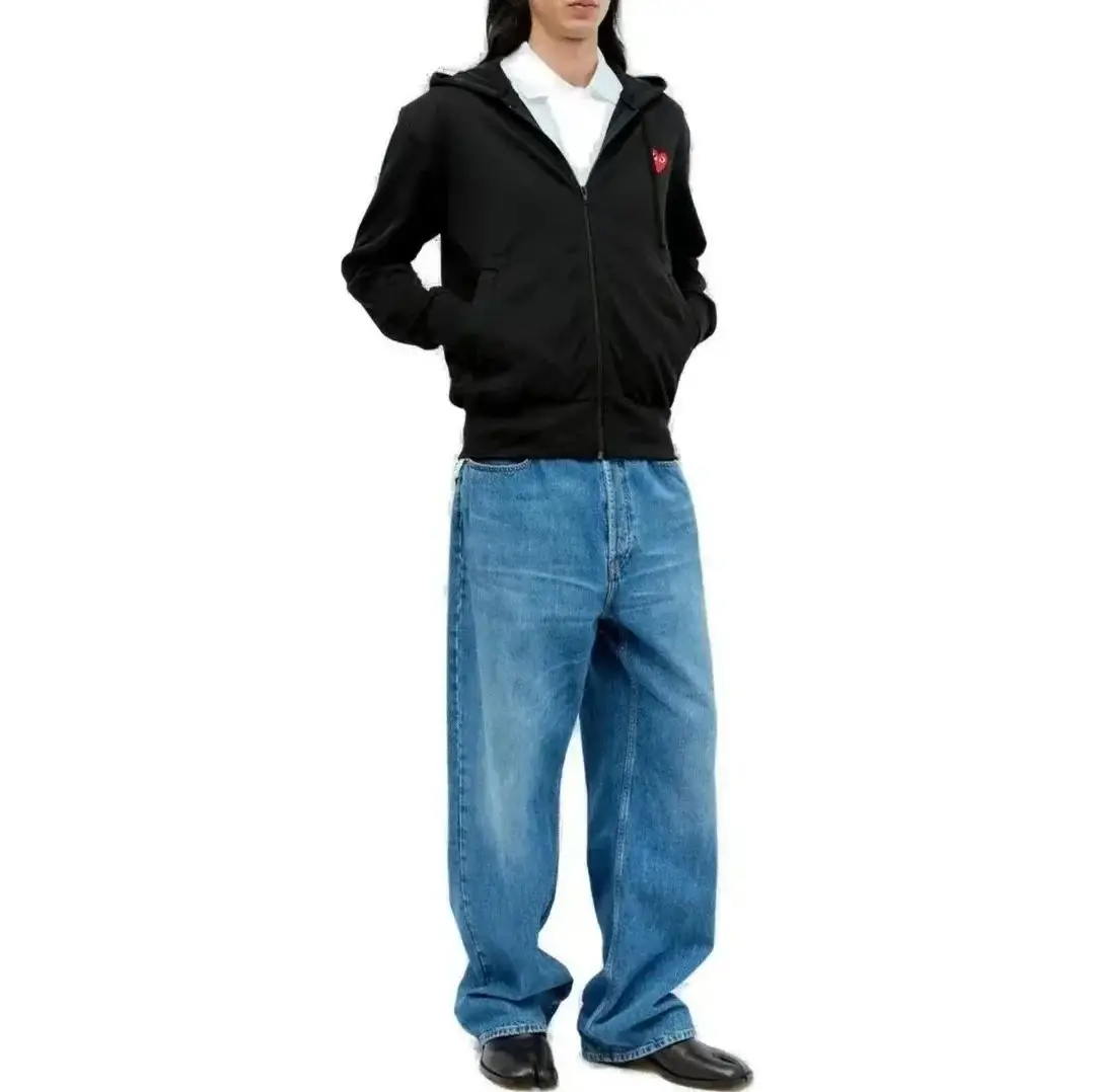 CDG Play Heart Logo Hoodie & Pants Tracksuit Set 3